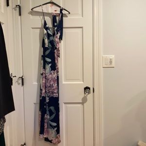 Front floral strap dress